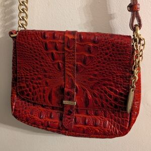 Brahmin Red Crocodile Embossed Crossbody Bag